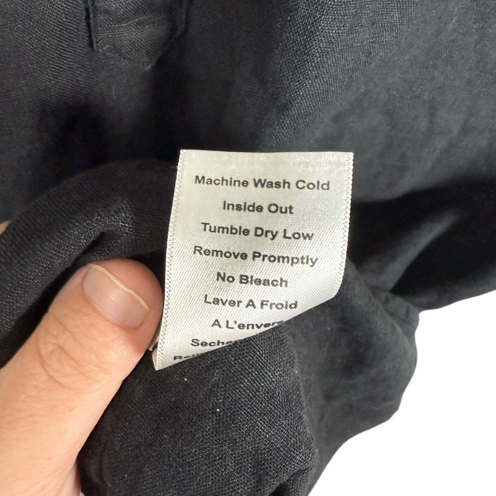 Frank & Eileen Grayson The Artist Short Sleeve Linen Dress in Black Size 1 (XS) - Picture 8 of 11